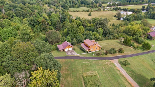 drone / aerial view featuring a rural view