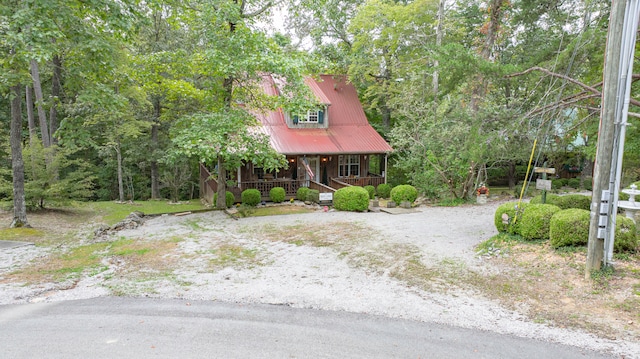 view of front of property with a porch