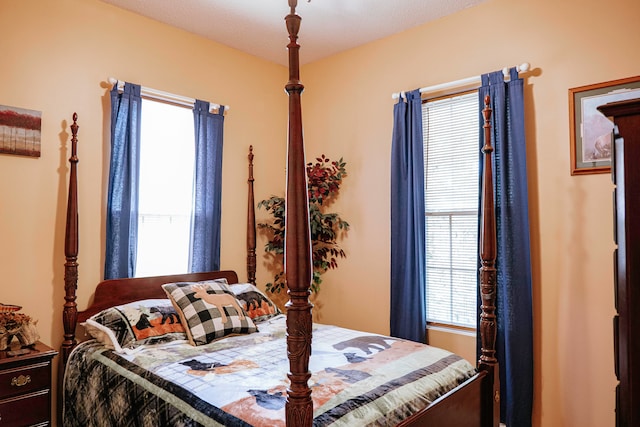 bedroom with a textured ceiling