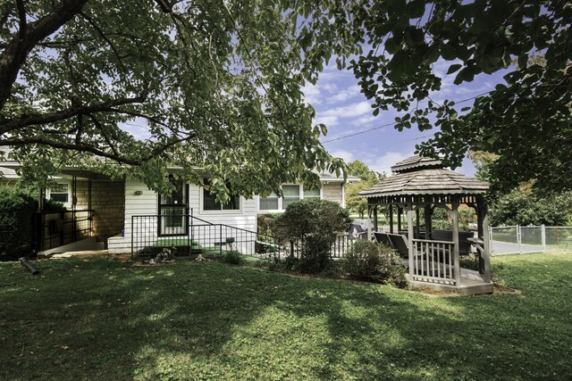 view of yard featuring a gazebo