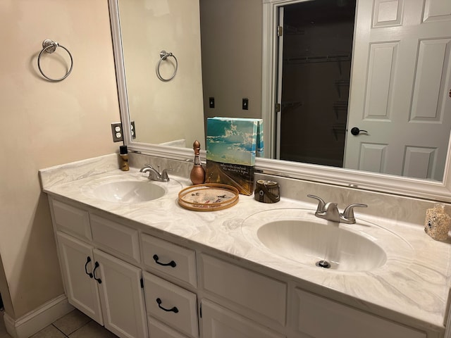 bathroom featuring vanity and tile patterned floors