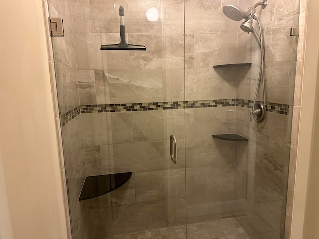 bathroom featuring walk in shower