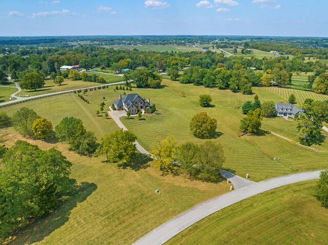 birds eye view of property with a rural view