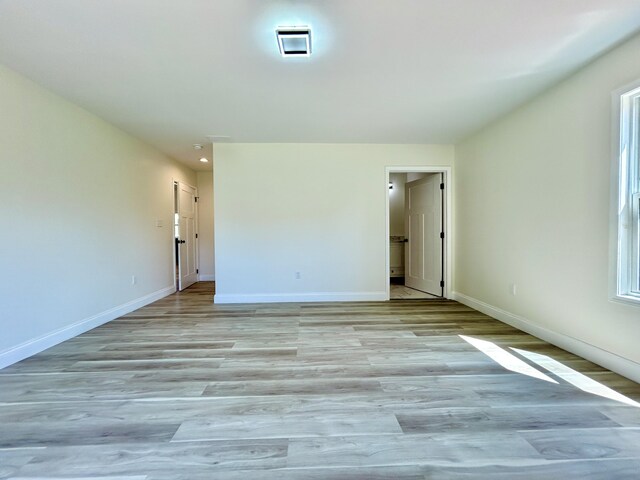 empty room featuring light wood-type flooring