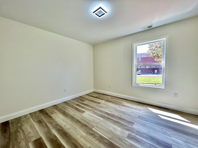 empty room featuring light wood-type flooring