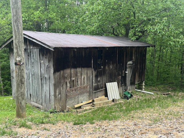 view of shed
