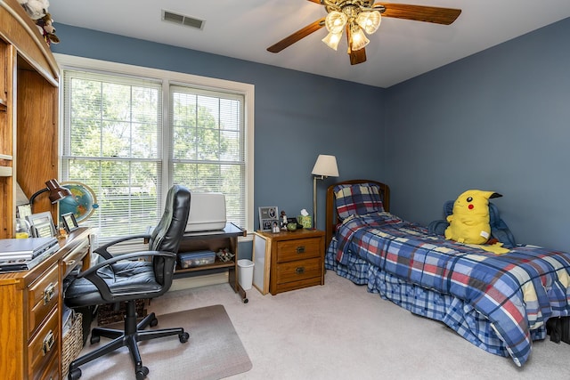 3005 Old Field Way, Lexington, KY 40513 - carpeted bedroom featuring an office area and a ceiling fan