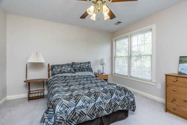 3005 Old Field Way, Lexington, KY 40513 - bedroom featuring light colored carpet, baseboards, and ceiling fan