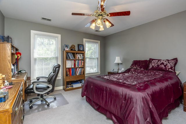 3005 Old Field Way, Lexington, KY 40513 - bedroom with multiple windows, carpet, an office area, and ceiling fan