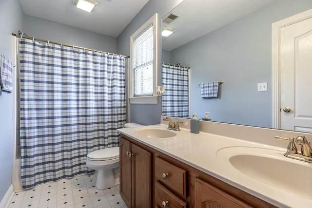 3005 Old Field Way, Lexington, KY 40513 - full bath with toilet, double vanity, and tile patterned floors