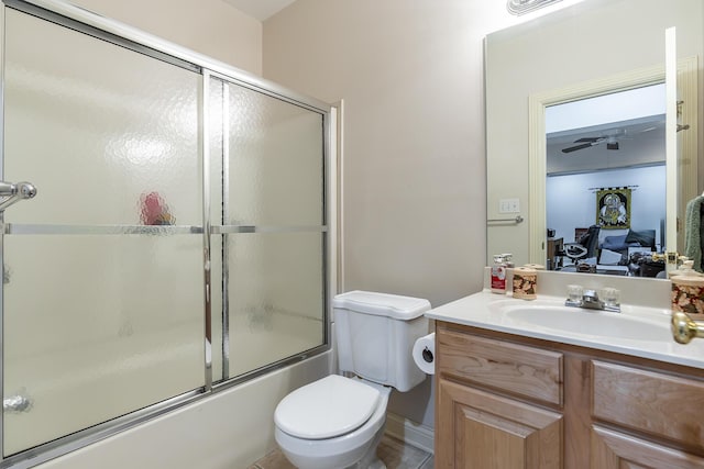 3005 Old Field Way, Lexington, KY 40513 - full bath with vanity, toilet, enclosed tub / shower combo, ensuite bathroom, and ceiling fan