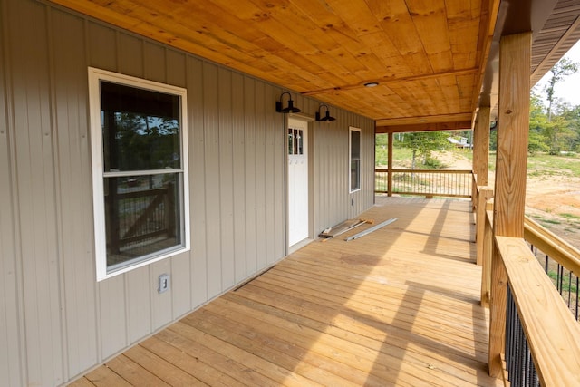 deck with covered porch