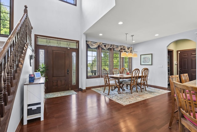 entrance foyer featuring dark hardwood / wood-style flooring