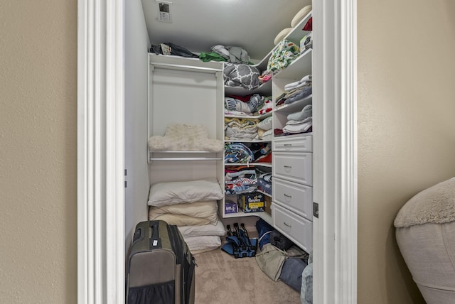 spacious closet with carpet floors