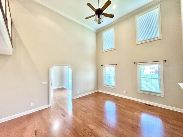 244 Water Cliff Dr, Somerset, KY 42503 - unfurnished room featuring baseboards, a ceiling fan, and wood finished floors