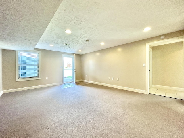 244 Water Cliff Dr, Somerset, KY 42503 - carpeted spare room featuring a textured ceiling, baseboards, and recessed lighting
