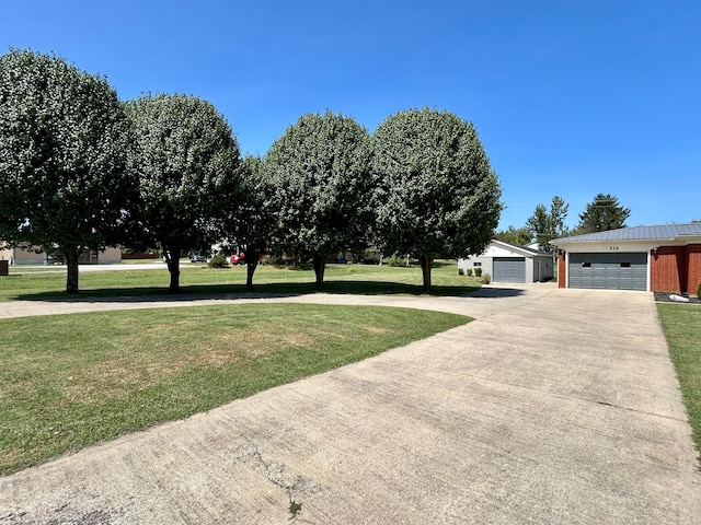 exterior space with a garage