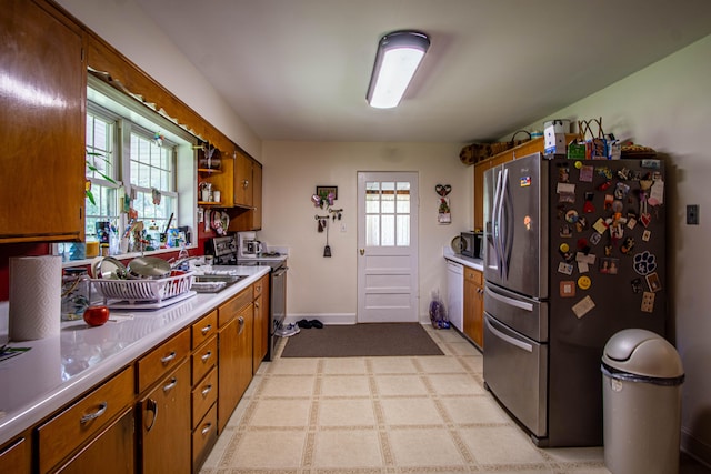 kitchen with stainless steel appliances and sink