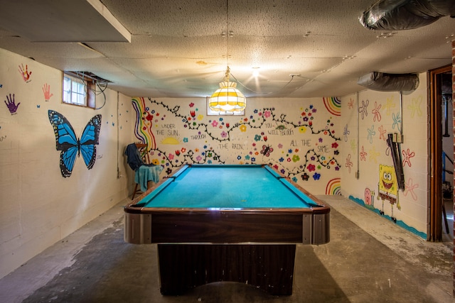 game room featuring billiards and concrete floors