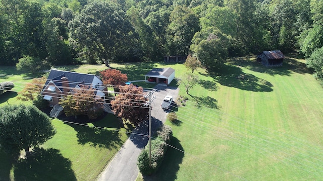 drone / aerial view with a rural view