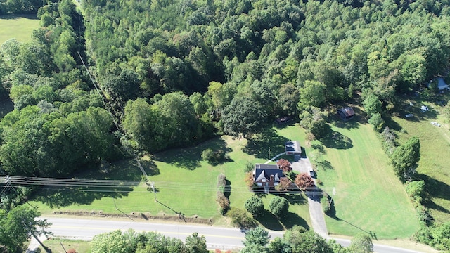 drone / aerial view with a rural view