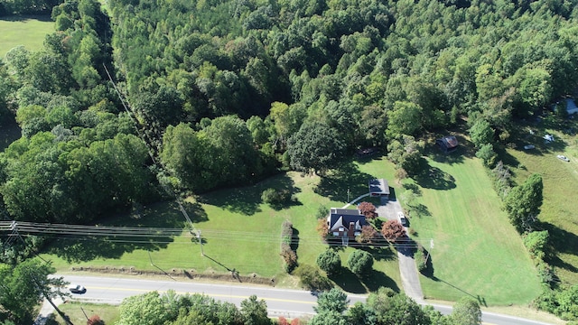 birds eye view of property featuring a rural view