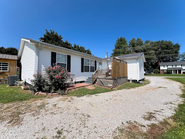 view of front of house with central AC unit