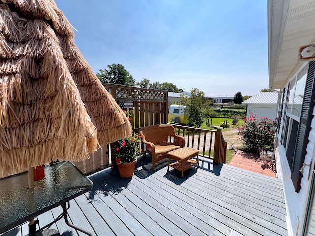 view of wooden deck