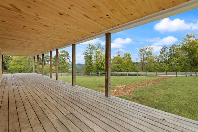 deck with a rural view