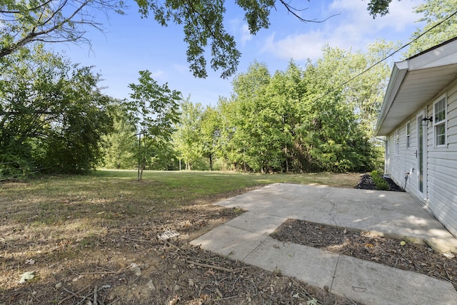 view of yard with a patio area