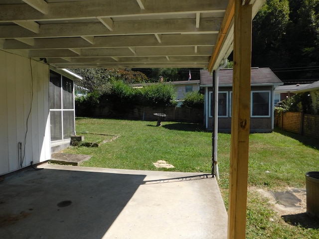 view of yard with a patio