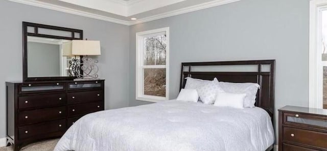 bedroom with ornamental molding