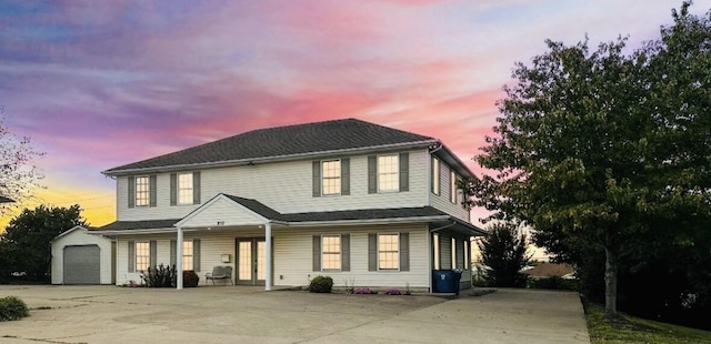 view of front of house with a garage