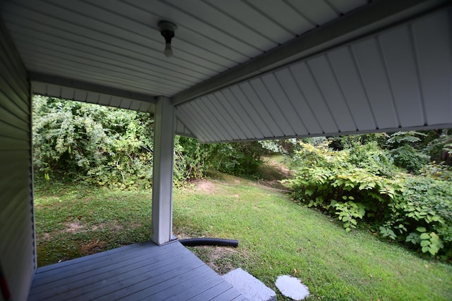 view of yard featuring a deck