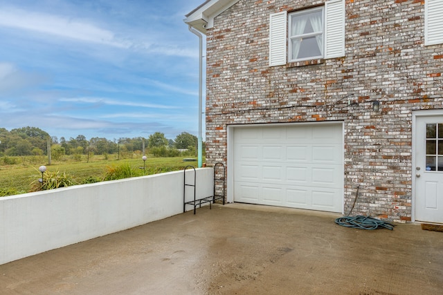 view of garage