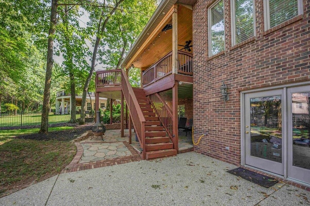 view of patio with a deck