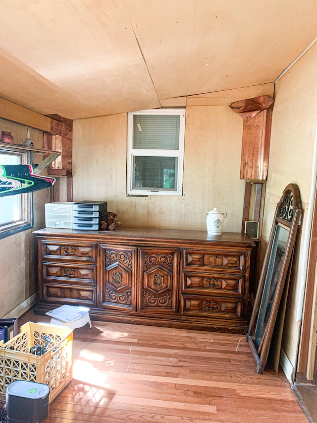 interior space with light hardwood / wood-style flooring