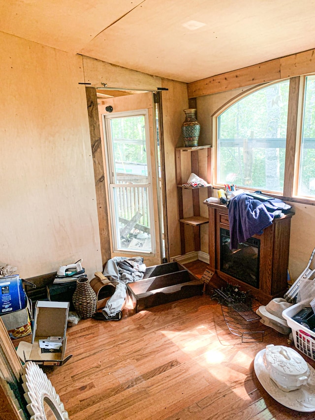 miscellaneous room with a healthy amount of sunlight and hardwood / wood-style floors