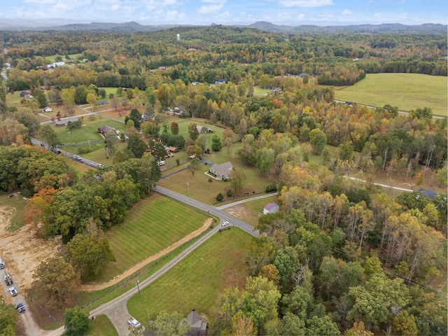 aerial view with a rural view