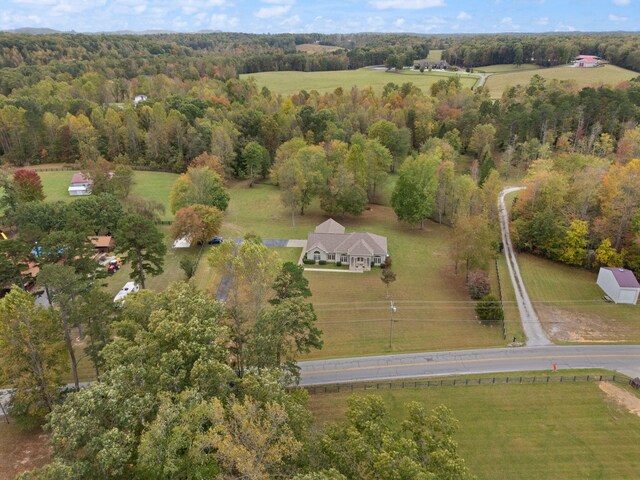 aerial view featuring a rural view