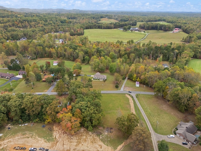 aerial view with a rural view