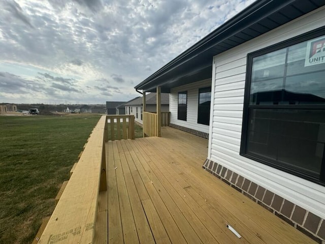 deck with a lawn