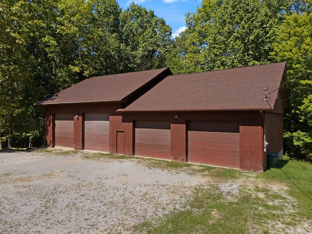 view of garage