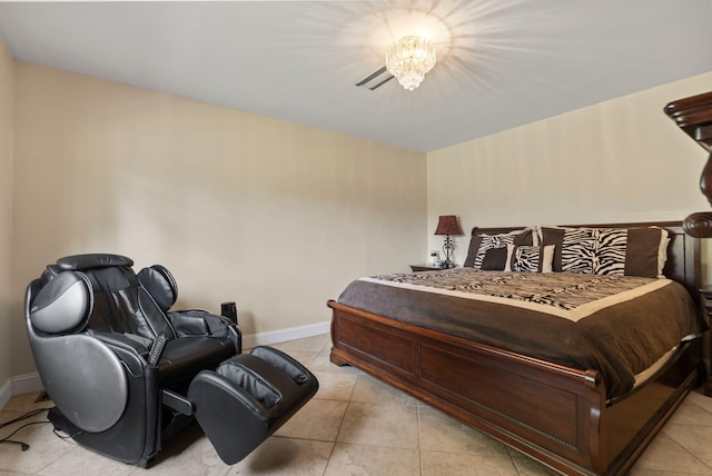 view of tiled bedroom