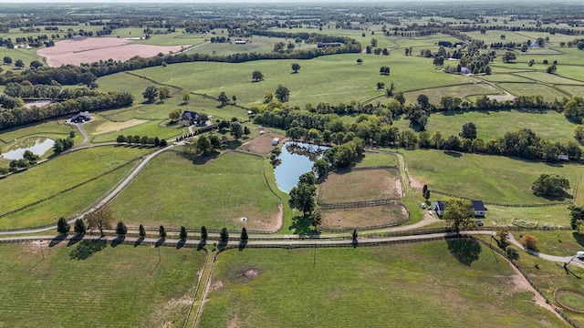 drone / aerial view with a rural view