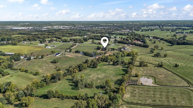 drone / aerial view with a rural view