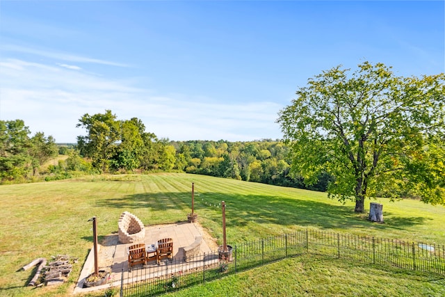 view of yard featuring a patio area and a rural view