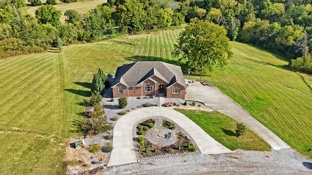 aerial view featuring a rural view