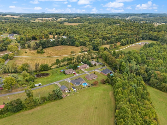 aerial view with a rural view