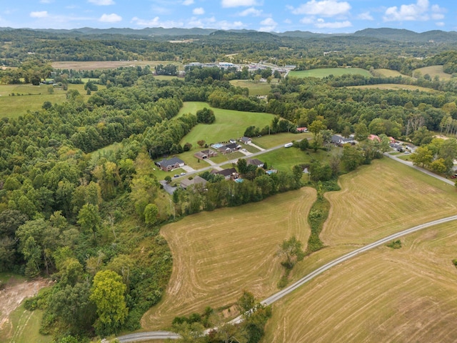 birds eye view of property with a rural view